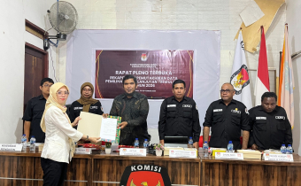 Ketua Koordinator SDM-O, Data & Informasi Bawaslu Kab. Kaimana, Siti Nurliah Indah Purwanti.